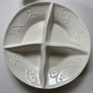 Sweet Ceramics Round Divided Serving Platter  Made in Italy .